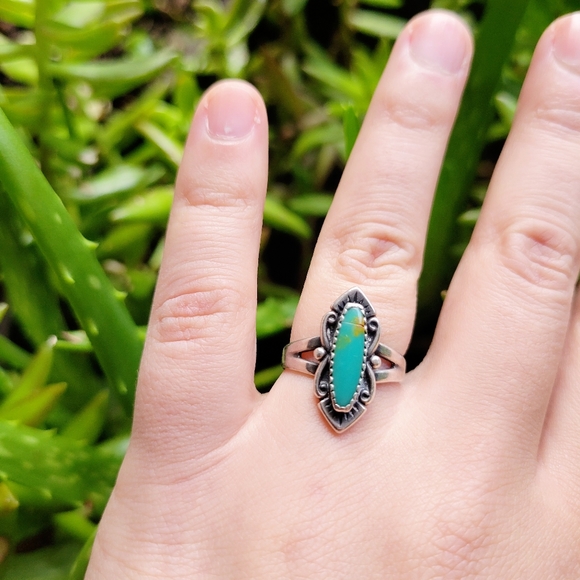 Vintage Bell Trading Post 925 Sterling Silver Turquoise Ring, size 6 - Picture 4 of 12